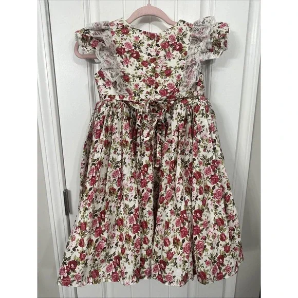 Dollcake Ask Amy Dress Floral Lace  Cotton Girls Size 10 Flower Girl Wedding - Picture 3 of 6